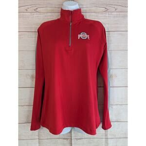 Ohio State Varsity Authentic Apparel 1/4 Zip Pullover Size Adult Gray Red Sz L